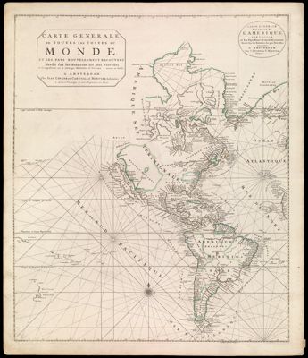 Carte Generale des Costes de L'Amerique, sur l