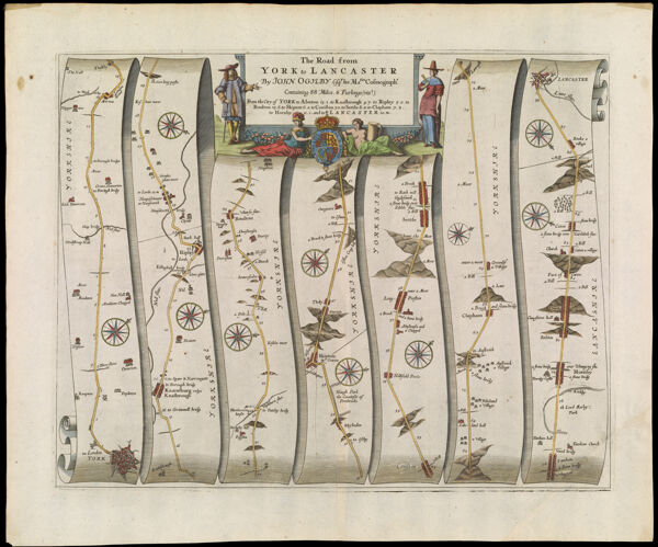 The Road from York to Lancaster by John Ogilby Esq. his Majesties Cosmographer.