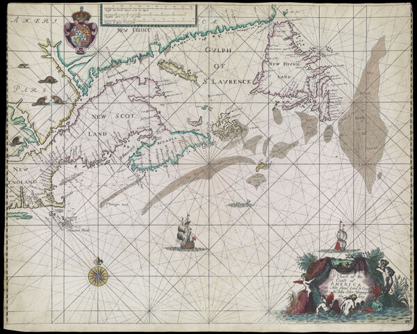 A Chart of the Coast of America from New found Land to Cape Cod by Iohn Seller Hyrographer to the king