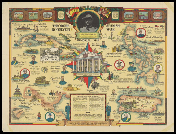 Theodore Roosevelt Spanish War Memorial Map