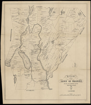 Plan of the town of Warren with the lots as originally laid out. Emily Eaton, delineator. 1851, Revised 1876, by L.E. Eaton.