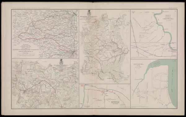 By order of Col. T. M. R. Talcott comdg. engr. troops A. N. VA.  Sketch of routes from Petersburg, Chester Station and Manchester to Amelia Court-House, VA.