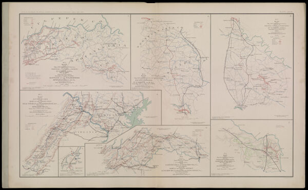 No. 1.  Map, from Maj. A. H. Campbell's surveys, showing the positions of the camps and pickets of the 2d Corps, A. N. VA., May 3d, 1864, and the routes of march from May 4th to May 21st, 1864, Battles of the Wilderness and Spotsylvania C. H., VA. to accompany report of Jed. Hotchkiss, Top. Eng. V. D.