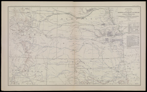 Engineer Bureau War Department . Section of Map of the States of Kansas and Texas and Indian Territory with parts of the Territories of Colorado and New Mexico