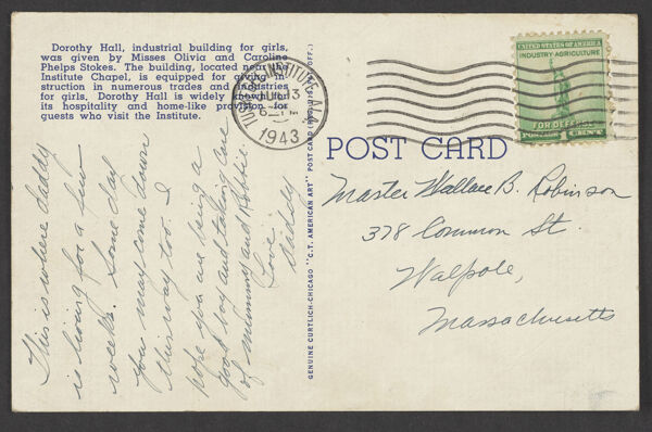 Dorothy Hall, Tuskegee Institute, Alabama [otherside, handwrting]