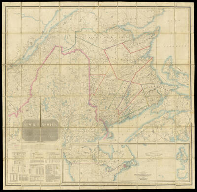 Map of the British province of New Brunswick from the best existing materials by authority of the provincial legislature with adjacent parts of Canada, Nova Scotia & Maine compiled and drawn by John Wilkinson