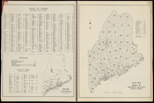 Index of Towns / Maine index of general highway county maps