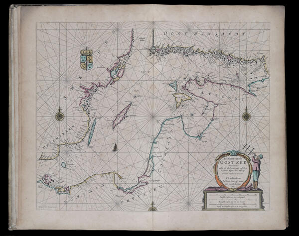 Pas-caart van de oost Zee verhoonende alle de ghelegentheydt tusschen t eylandt rugen ende Wyborg op nieuws oversien en verbeetert