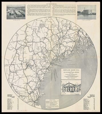 Portland Maine U.S.A and One Hundred Miles around issued by the Publicity and Convention Bureau Chamber of Commerce