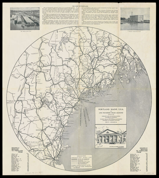 Portland Maine U.S.A and One Hundred Miles around issued by the Publicity and Convention Bureau Chamber of Commerce