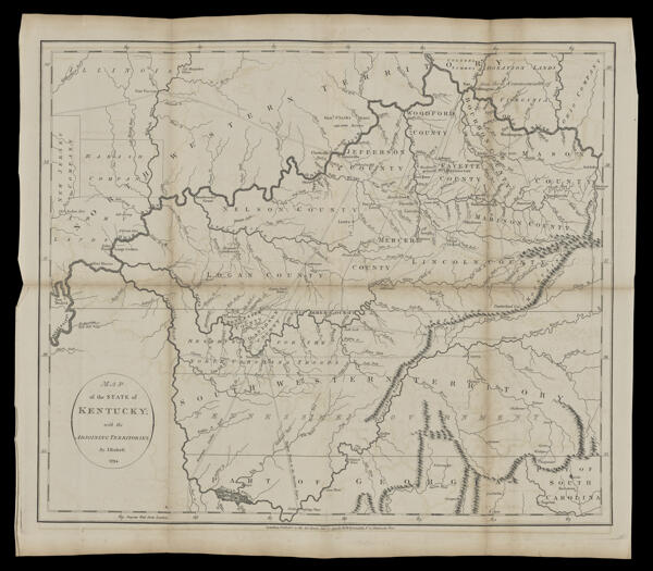 Map of the state of Kentucky : with the adjoining territories