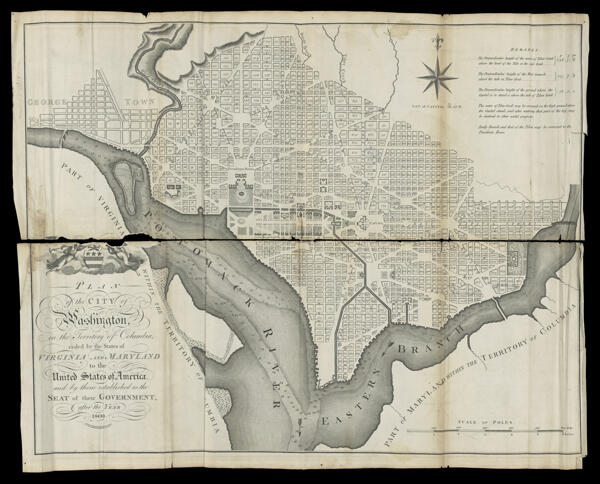 Plan of the City of Washington, in the Territory of Columbia, ceded by the States of Virginia and Maryland to the United States of America, and by them established as the Seat of their Government, after the Year 1800.