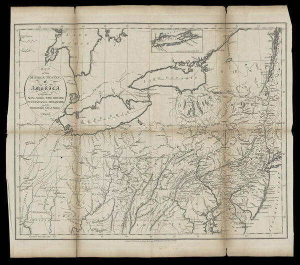 Map of the middle states, of America. : Comprehending New-York, New-Jersey, Pennsylvania, Delaware, and the territory N.W. of Ohio.