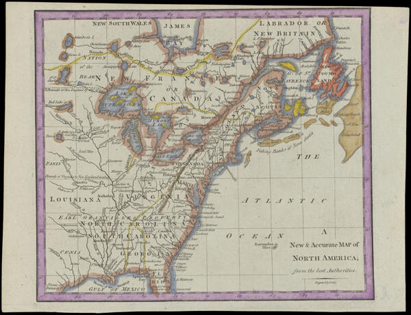 A New & Accurate Map of North America; from the best Authorities.