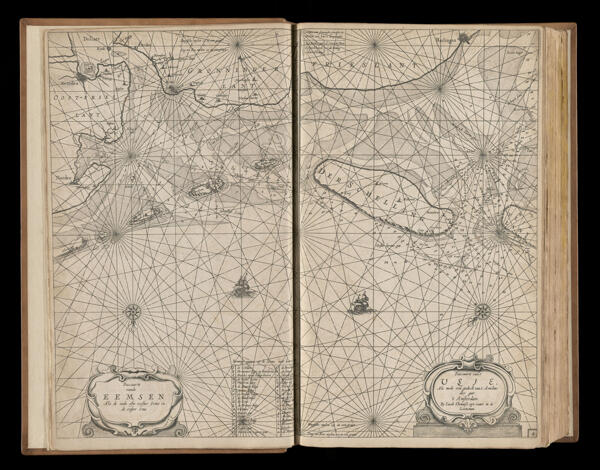 Pascaarte vande Eemsen Als de oude oste wester Eems en de ooster Ems [left map on sheet]