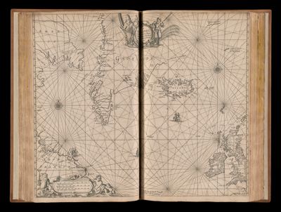 Pascaecaerte van Groen-Landt, yslandt Strae Davids en Ian Mayen eylandt; hoemen deselvigevan Hitlandt en de Noort custen van Schotlandt en yrlandt bezeylen mach.