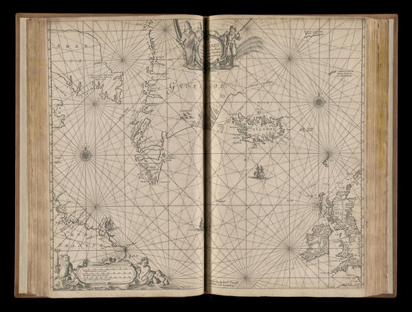 Pascaecaerte van Groen-Landt, yslandt Strae Davids en Ian Mayen eylandt; hoemen deselvigevan Hitlandt en de Noort custen van Schotlandt en yrlandt bezeylen mach.