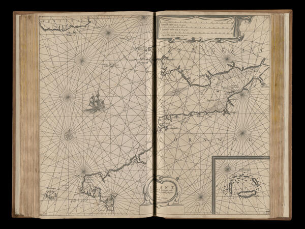 Cust van Engelandt, van Lezard tot Engelands eynde, de Sorlinges, ende... [portion of cartouche is lost within gutter] ...hoetvan yerland gelegenis. 't Amsterdam...