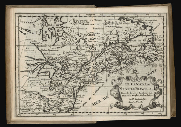 Le Canada, ou Nouvelle France, &c.  Tirée de diverses Relations des. Francois, Anglois, Hollandois, &c  Par N. Sanson de Abb'.  Geogr. ordre. du Roy.