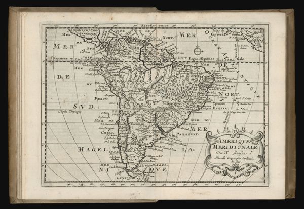 Amerique Meridionale Par N. Sanson d'Abbeville Geographe Ordinai du Roy.