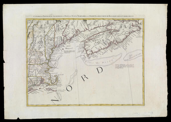 L'Acadia, le Provincie di Sagadahook e Main, la Nuova Hampshire, la Rhode Island, e parte di Massachusett e Connecticut