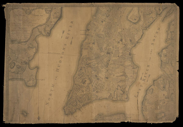 Plan of the City of New York in North America : surveyed in the years 1766 & 1767 B. Ratzer Thos. Kitchin, sculpt