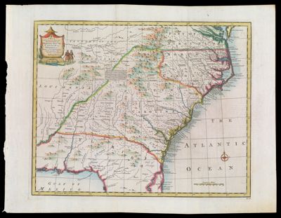 A New & Accurate Map of the Provinces of North & South Carolina, Georgia &c. Drawn from the late Surveys and regulated by Astron.l Observat.ns By Eman. Bowen