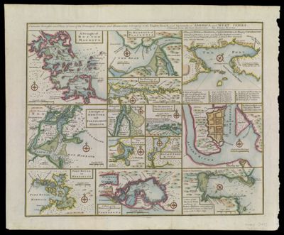 Particular Draughts and Plans of some of the Principal Towns and Harbours belonging to the English, French, and Spaniards, in America and West Indies. Collected from the best Authorities. by Eman. Bowen.