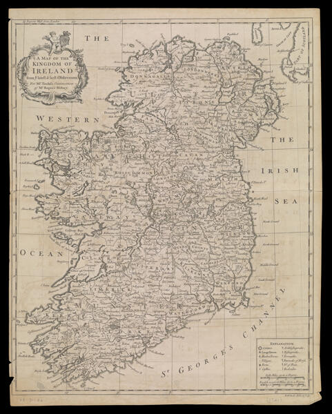 A Map of the Kingdom of Ireland from ye latest & best Observations, For Mr. Tindal's continuation of Mr. Rapin's History