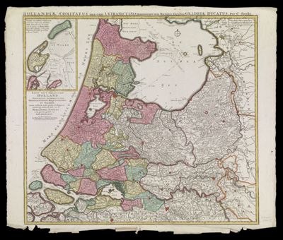 Kaart van't Graafschap Holland Naauwkeurig Afgedeelt in zyne Heemraadschappen, Baljuwschappen en Waarden