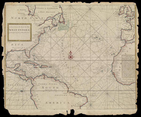 A new Generall Chart for the West Indies of E. Wright's projection vul. Mercators Chart