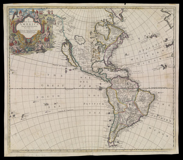 A New Map of America from the latest Observations Revis'd by I. Senex Most humbly Inscrib'd to the Right Honorable The Earl of Berkshire & c., Deputy Earl Marshal of England