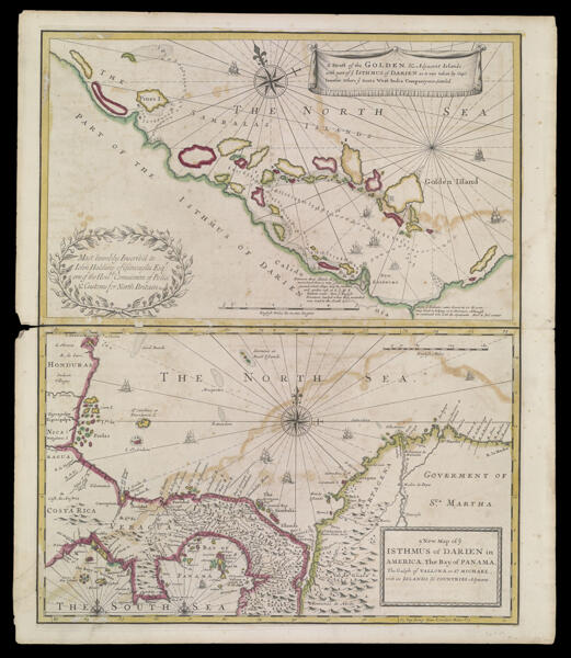 A new map of ye Isthmus of Darien in America, the Bay of Panama, the Gulph of Vallona or St. Michael with its islands & countries adjacent