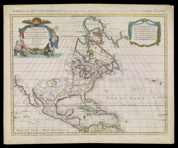 L'Amerique Septentrionale Dressée sur les Observations de Mrs. de l'Academie Royale des Sciences & quelques autres, & sur les Memoires les plus recens. Par G. de L'Isle