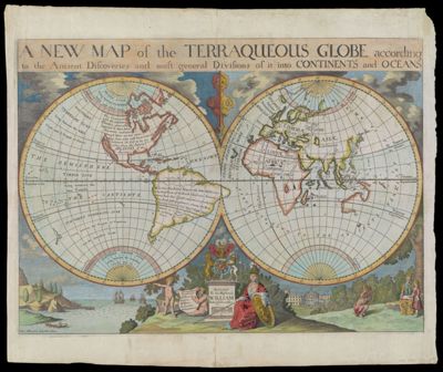 A New Map of the Terraqueous Globe according to the Ancient Discoveries and most general Divisions of it into Continents and Oceans