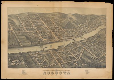 Bird's Eye View of the City of Augusta Maine. 1878.