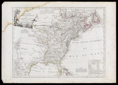 Etats-Unis de l'Amérique Septentrionale avec les Isles Royale, de Terre Nueve, de St. Jean, l'Acadie &c.