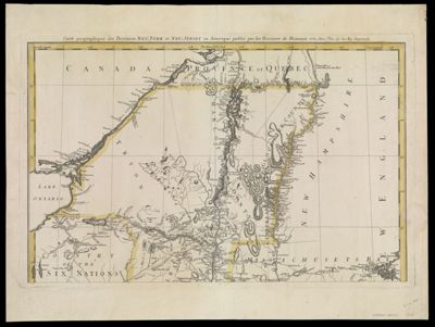 Carte geographique des Provinces de Neu-York et Neu-Jersey en Amerique publie par les Heritiers de Homann 1778. Avec Priv. des Sa. Maj. Imperiale