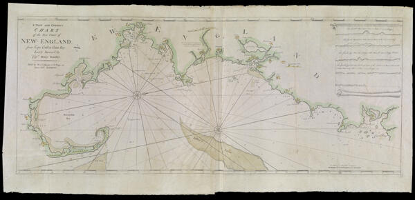 A New and Correct Chart of the Sea Coast of New - England from Cape Codd to Casco Bay. Lately Survey'd by Capt. Henry Barnsley.