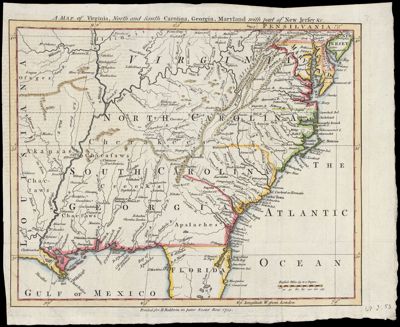 A Map of Virginia, North and South Carolina, Georgia, Maryland with part of New Jersey &c.