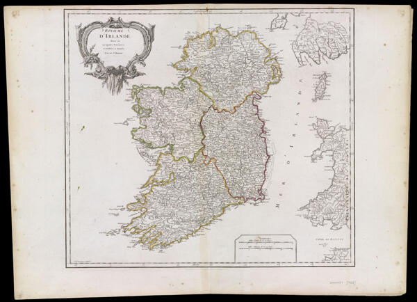 Royaume d'Irlande divisé en ses quatre Provinces, et subdivisé en comtés par le Sr. Robert