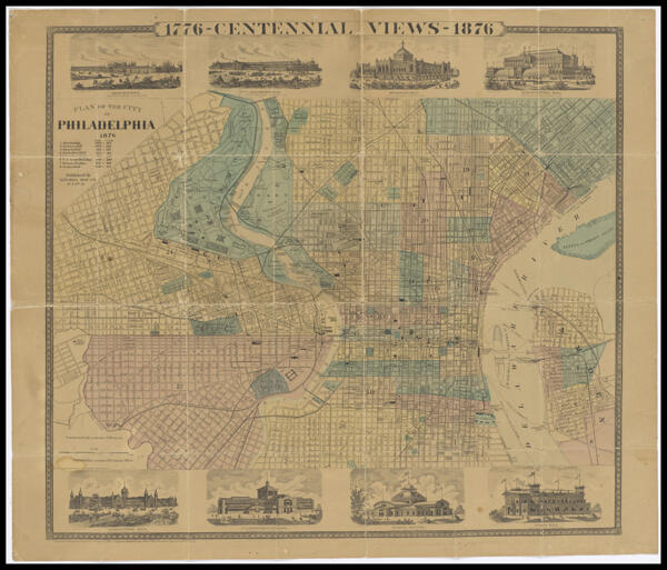 Plan of the City of Philadelphia, 1876 drawn and engraved by W.H. Gamble