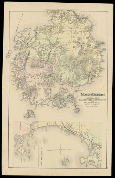 Mount Desert and Adjacent Islands. [verso] Casco Bay from Broad Sound to Cape Elizabeth Light. Colby's maps of the Timber Lands of Maine No.1. Map of Boothbay and adjacent islands.