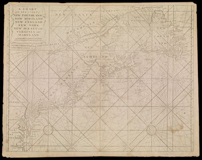 A Chart of the Sea Coast of New Found Land, New Scotland, New England, New York, New Jersey, with Virginia and Maryland