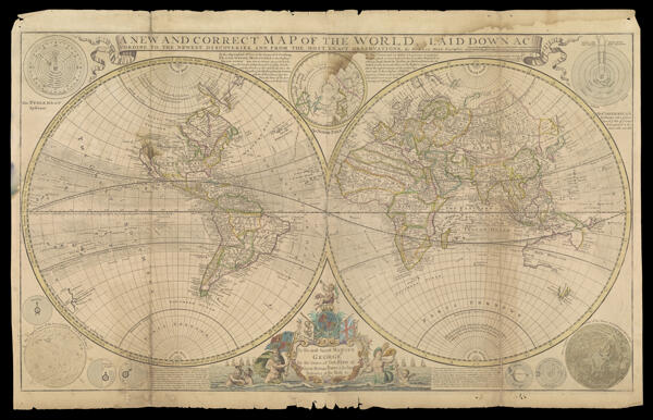 A New and Correct Map of the World laid down according to the newest discoveries, and from the most exact observations by Herman Moll, Geographer