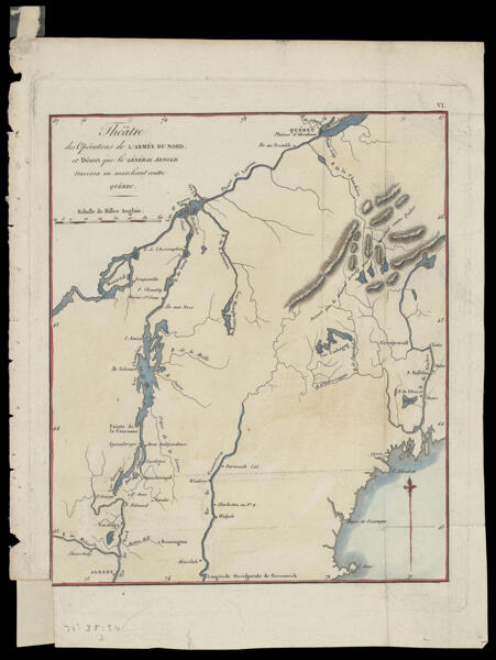 Theatre des Operations de L'Armee du Nord et Desert que le General Arnold traversa en marchant contre Quebec