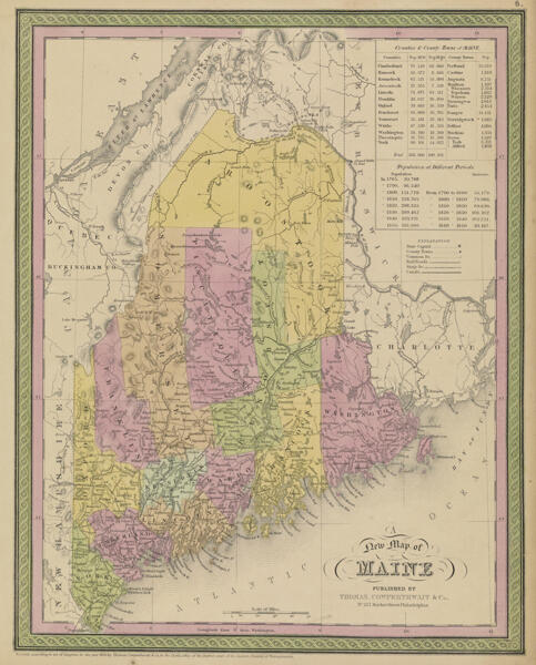 A New Map of Maine, 1854