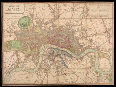 Laurie and Whittle's New Map of London, with its Environs, & c. Including the Recent Improvements