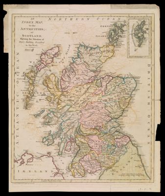 An Index Map, to the antiquities; of Scotland. Shewing the Situation of Every Building Described in this Work.