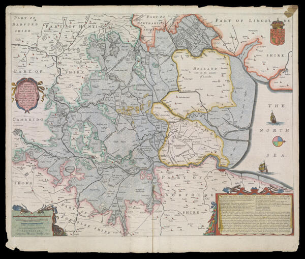 A general plott and description of the Fennes and surrounded grounds in the sixe counties of Norfolke, Suffolke, Cambridge, with in the Isle of Ely, Huntington, Northampton and Lincolne, etc.